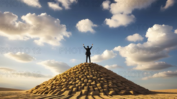 Success, achievement of goal in business and life. Achievement and Business Goal Success Concept. AI generated image