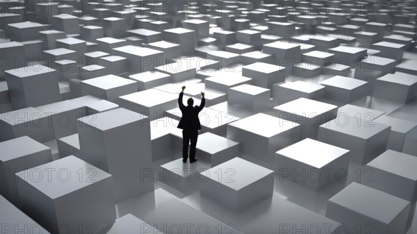 Success, achievement of goal in business and life. Achievement and Business Goal Success Concept. AI generated image
