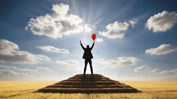 Success, achievement of goal in business and life. Achievement and Business Goal Success Concept. AI generated image