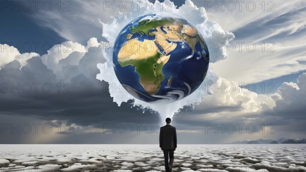 Saving environment planting trees, ecology concept. World Earth Day. AI generated image, ai
