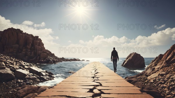 The corporality existent life journey Concept. AI generated image