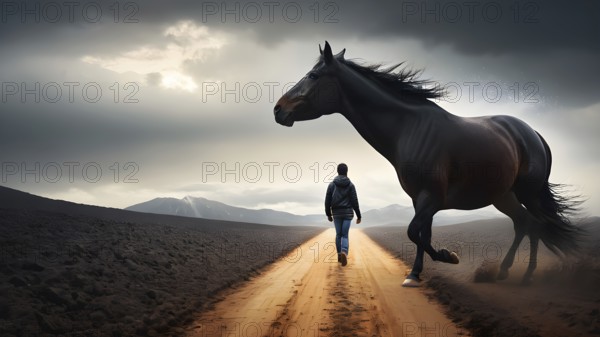 The corporality existent life journey Concept. AI generated image