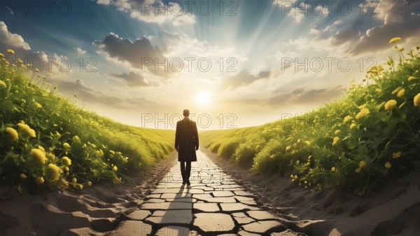 The corporality existent life journey Concept. AI generated image