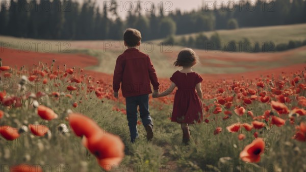 Floral field and Life Concept. Sign of Mental Health, Wellbeing and Healthy Lifestyles. The concept of Positive Mind Concept. Enjoying Life Concept, AI generated