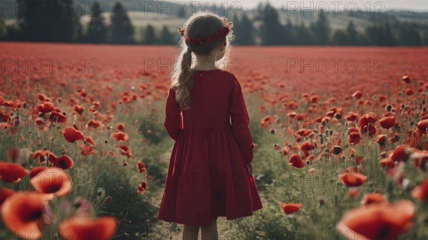 Floral field and Life Concept. Sign of Mental Health, Wellbeing and Healthy Lifestyles. The concept of Positive Mind Concept. Enjoying Life Concept, AI generated