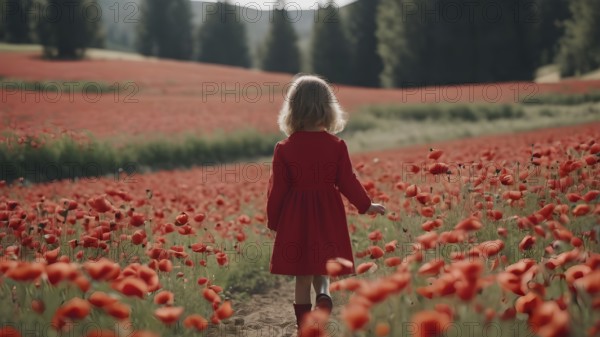 Floral field and Life Concept. Sign of Mental Health, Wellbeing and Healthy Lifestyles. The concept of Positive Mind Concept. Enjoying Life Concept, AI generated