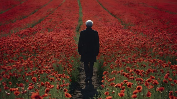 Floral field and Life Concept. Sign of Mental Health, Wellbeing and Healthy Lifestyles. The concept of Positive Mind Concept. Enjoying Life Concept, AI generated