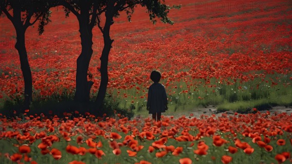 Floral field and Life Concept. Sign of Mental Health, Wellbeing and Healthy Lifestyles. The concept of Positive Mind Concept. Enjoying Life Concept, AI generated