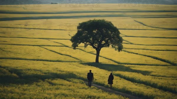 Floral field and Life Concept. Sign of Mental Health, Wellbeing and Healthy Lifestyles. The concept of Positive Mind Concept. Enjoying Life Concept, AI generated