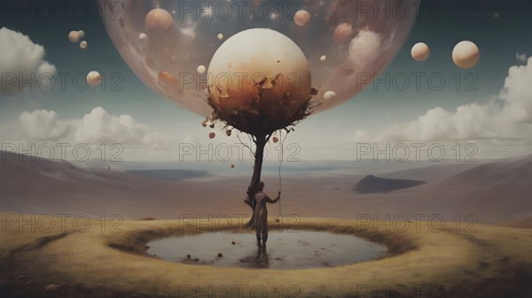 The corporality existent life journey Concept. AI generated image