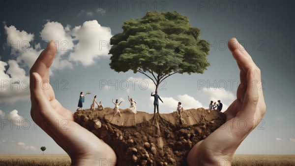 The corporality existent life journey Concept. AI generated image