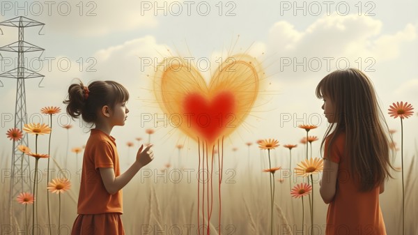 World Kindness Day. Act of kindness. sharing love, helping, charity. Spread positivity and tolerance. AI generated image, ai