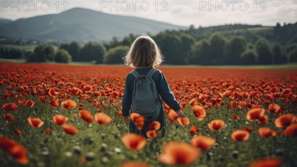 Floral field and Life Concept. Sign of Mental Health, Wellbeing and Healthy Lifestyles. The concept of Positive Mind Concept. Enjoying Life Concept, AI generated