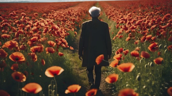Floral field and Life Concept. Sign of Mental Health, Wellbeing and Healthy Lifestyles. The concept of Positive Mind Concept. Enjoying Life Concept, AI generated