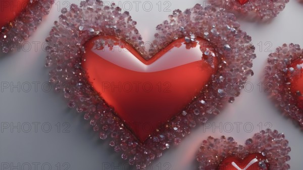 Heart shape for Love concept, Valentine's Day concepts. love symbol, concept for Valentine's Day, wedding etc. Heart elements for love concept design. AI generated image