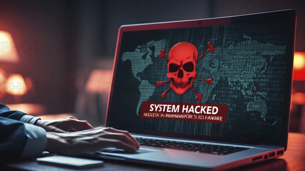 Internet cyber crime concept. Hacker working on a code on dark digital background. AI generated image. AI