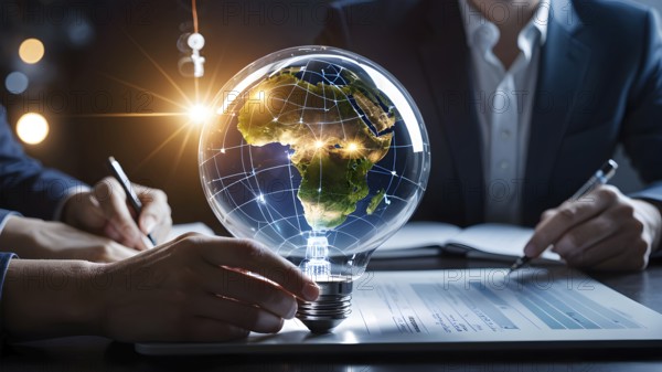 Environmental protection, renewable, sustainable energy sources. AI generated image