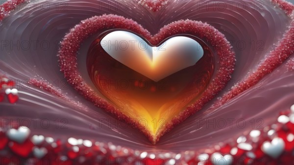 Heart shape for Love concept, Valentine's Day concepts. love symbol, concept for Valentine's Day, wedding etc. Heart elements for love concept design. AI generated image