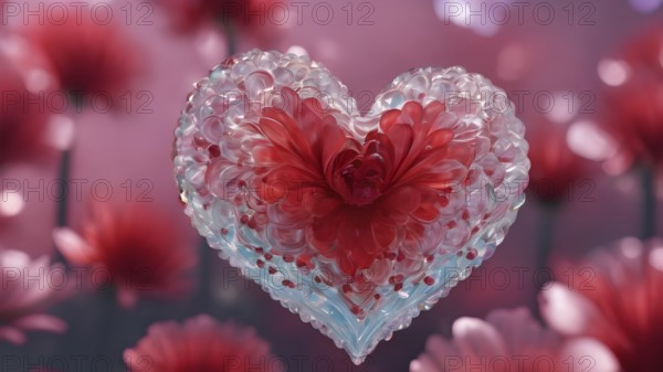 Heart shape for Love concept, Valentine's Day concepts. love symbol, concept for Valentine's Day, wedding etc. Heart elements for love concept design. AI generated image