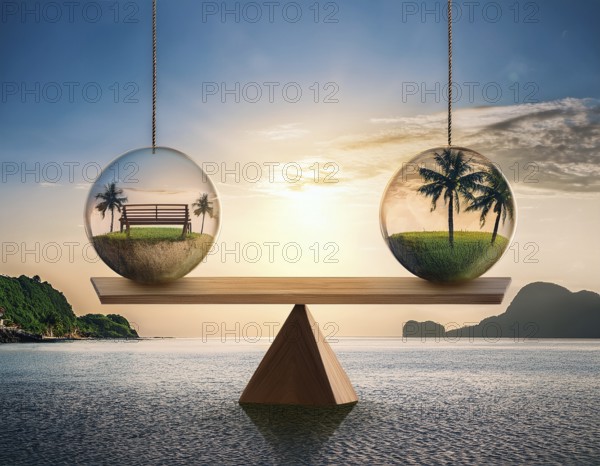 Artistic arrangement balance, illustrating equilibrium, imbalance, and relationships. The image evokes concepts of balance, contrast, and the dynamics of stability and inequality, AI generated