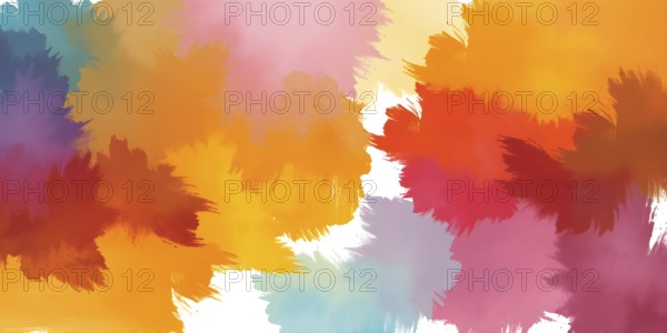 Abstract gradient hand painted multi color brush strokes.on a black background AI generated image, ai