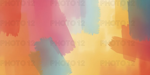 Abstract gradient hand painted multi color brush strokes.on a black background AI generated image, ai