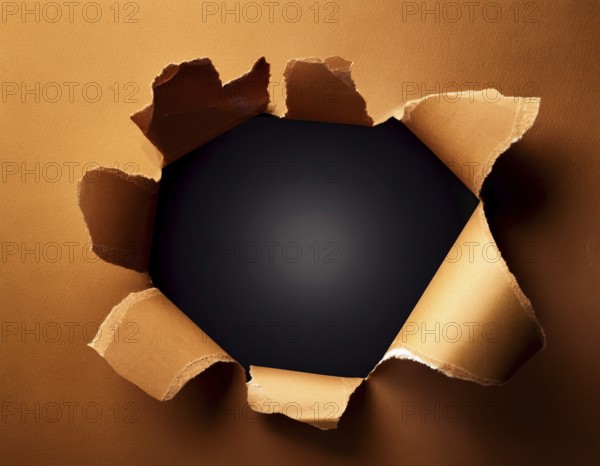 Torn paper reveals a surface underneath, symbolizing mystery and space, AI generated