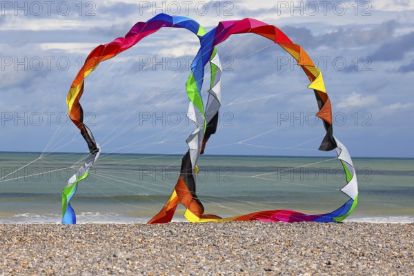 Kite festival on the beach, International Kite Festival, Dieppe, Normandy, France