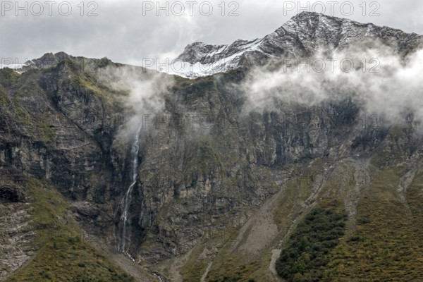 Waterfall below the Rauheck, near Käser Alpe, Oytal, near Oberstdorf, Oberallgäu, Allgäu, Bavaria, Germany