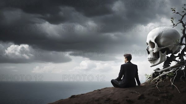 Death as end of life. Concept of death. AI generated image. AI