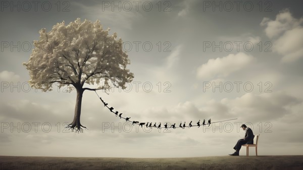 Death as end of life. Concept of death. AI generated image. AI