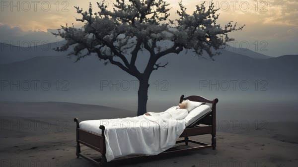 Death as end of life. Concept of death. AI generated image. AI