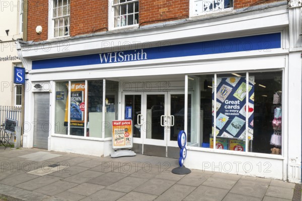 WH Smith store shop closed awaiting change of signage to TG Jones, Devizes, Wiltshire, England, UK