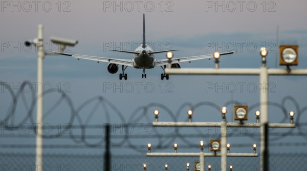 Landing of an aircraft at BER Berlin Brandenburg Willy Brandt Airport, Schönefeld, 29/09/2025, Schönefeld, Brandenburg, Germany