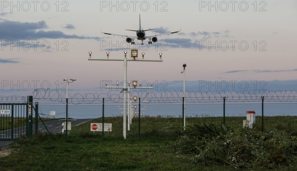 Landing of an aircraft at BER Berlin Brandenburg Willy Brandt Airport, Schönefeld, 29/09/2025, Schönefeld, Brandenburg, Germany