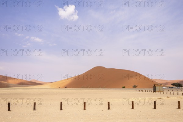 Sossusvlei in Namibia is a desert wonder, famous for its giant red dunes, glowing at sunrise and sunset, and its hauntingly beautiful dead tree valleys