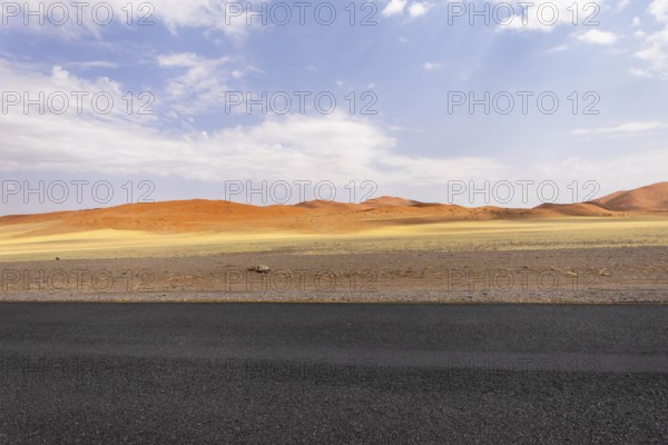 Sossusvlei in Namibia is a desert wonder, famous for its giant red dunes, glowing at sunrise and sunset, and its hauntingly beautiful dead tree valleys