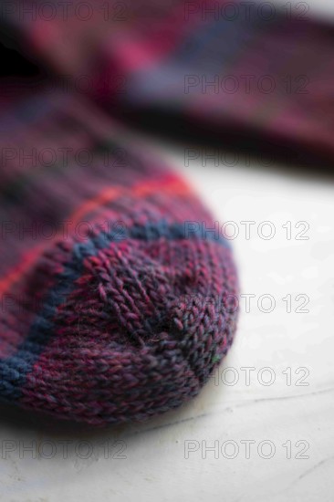 Knitted socks in pink