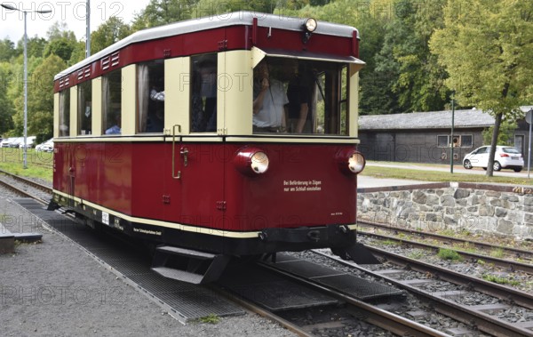 Rail bus, railcar T1 of the Harz narrow-gauge railway, Saxony-Anhalt, Germany