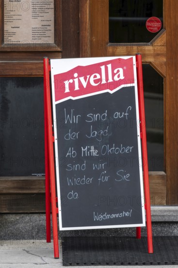 Symbol photo restaurant closed, we are on the hunt, Arosa, Graubünden, Switzerland