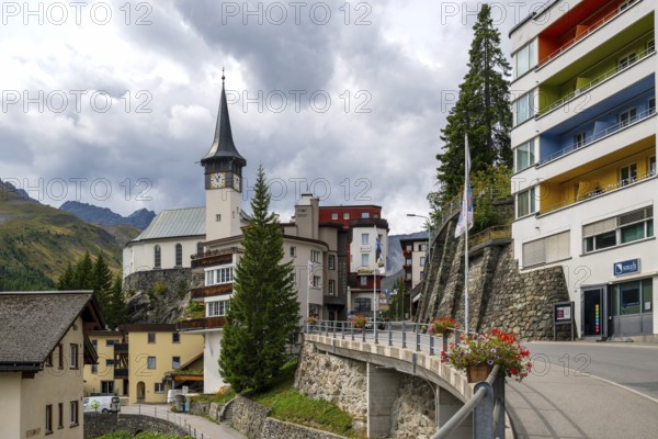 Protestant village church, Arosa, Graubünden, Switzerland