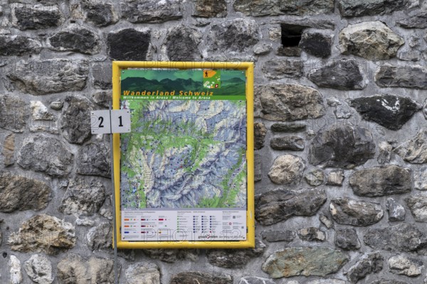 Hiking map hiking trails, Arosa, Graubünden, Switzerland