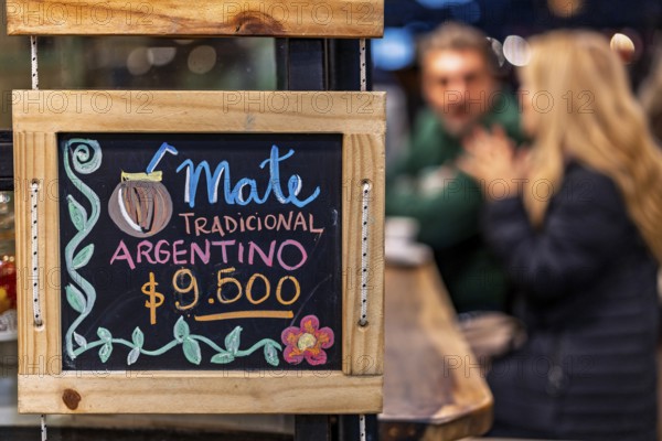 Advertising board for Chorypan, market hall of San Telmo, Buenos Aires, capital of Argentina