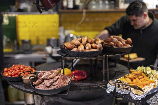Market hall in San Telmo, Buenos Aires, capital of Argentina, South America