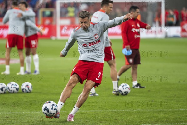 CHORZOW, POLAND - SEPTEMBER 7, 2025: Qualifications for FIFA 2026. Football match Poland vs Finland. Robert Lewandowski