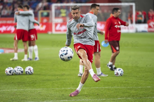 CHORZOW, POLAND - SEPTEMBER 7, 2025: Qualifications for FIFA 2026. Football match Poland vs Finland. Robert Lewandowski
