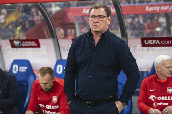 CHORZOW, POLAND - SEPTEMBER 7, 2025: Qualifications for FIFA 2026. Football match Poland vs Finland. Jan Urban head coach of Poland