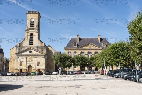 Church of Saint-Dagobert, former town hall, historical monument, Place Darche, parade square, Longwy, Département Meurthe-et-Moselle, Grand Est, France