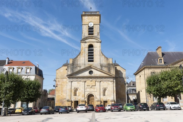 Church of Saint-Dagobert, historical monument, Place Darche, parade ground, Longwy, Département Meurthe-et-Moselle, Grand Est, France