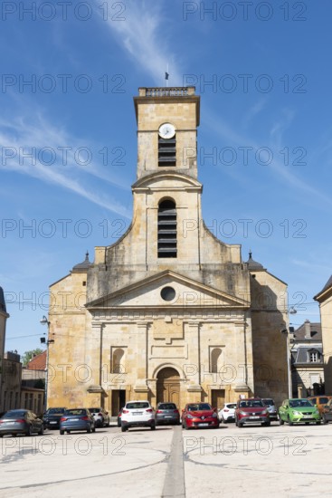 Church of Saint-Dagobert, historical monument, Place Darche, parade ground, Longwy, Département Meurthe-et-Moselle, Grand Est, France